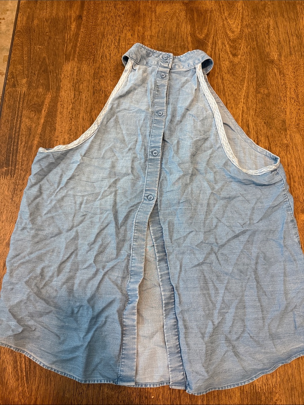 Chelsea & Violet Light Blue Chambray Halter Tank - Picture 3 of 5